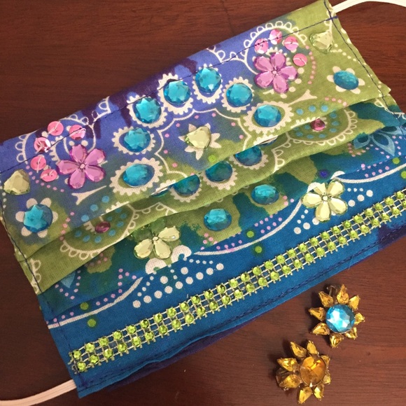 “Fancy” 3-Ply Face Mask, Embellished, Many Colors - Picture 2 of 4